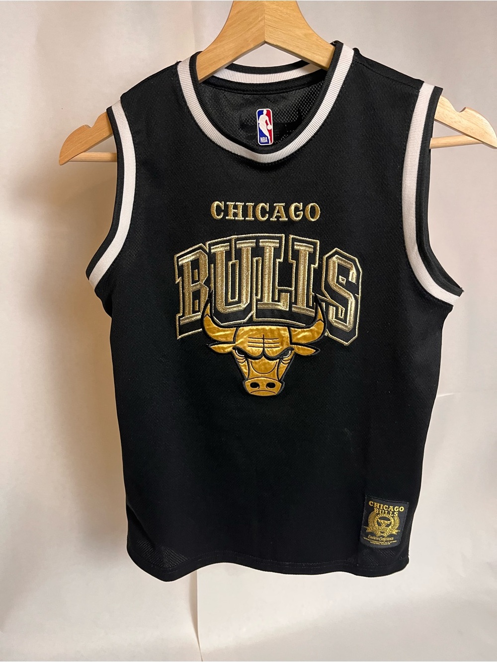 NBA Chicago Bulls Kids Black Jersey with Gold Logo